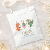 子カラフルどもっぽい恐竜子供の誕生日 フェイバーバッグ (クリップ留めされた状態)