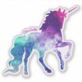 子カラフルどもの名を使ったユニコーン馬 シール (正面)