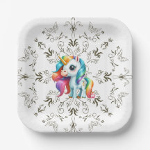 子カラフルどもUnicornフローラグラフィック