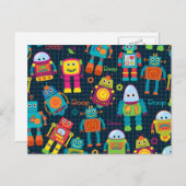 子カラフルロボット ポストカード (正面/裏面)