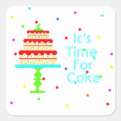 子カラフル供の誕生会 スクエアシール (正面)