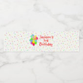 子カラフル供の誕生会 ペットボトルラベル (シングルラベル)