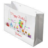 子カラフル供の誕生会 ラージペーパーバッグ (正面アングル)