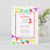 子カラフル供の誕生会 招待状 (スタンド正面)