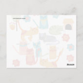 子カラフル猫プリント猫好き ポストカード (裏面)