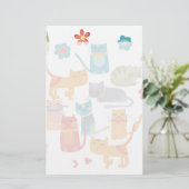 子カラフル猫プリント猫好き 便箋 (スタンド正面)