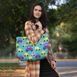 子カラフル車 トートバッグ