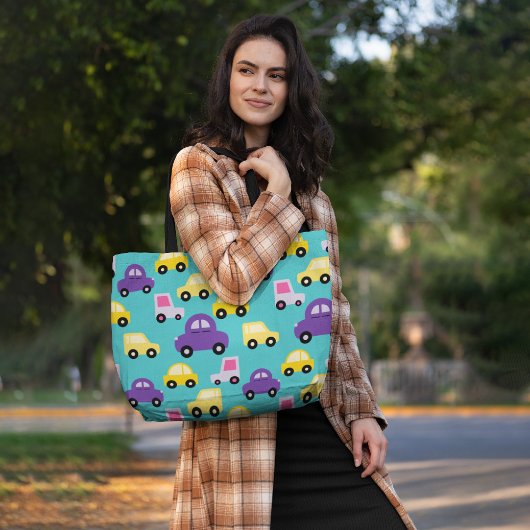 子カラフル車 トートバッグ