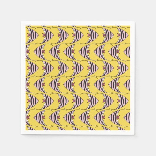 子カラフル魚の模様 スタンダードカクテルナプキン (正面)