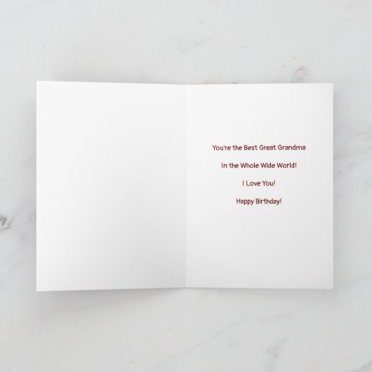 子カー素晴らしドからのおばあちゃん誕生日 カード (内部)