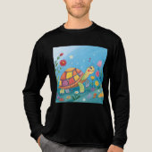 子ガメの絵 トライブレンドTシャツ (正面)
