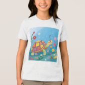 子ガメの絵 トライブレンドＴシャツ (正面)