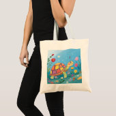 子ガメの絵 トートバッグ (正面(商品))
