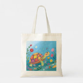 子ガメの絵 トートバッグ (裏面)