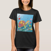 子ガメの絵 Tシャツ (正面)