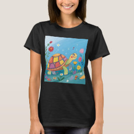 子ガメの絵 Tシャツ