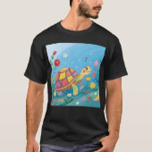 子ガメの絵 Tシャツ (正面)