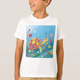 子ガメの絵 Tシャツ