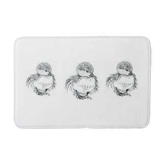 子ガモのバス・マットのペンとインクのイラストレーション バスマット