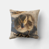 子ガモのベビーのアヒルの鳥の野性生物動物の枕 クッション (裏面)