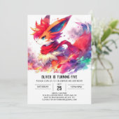 子キツネ誕生日 招待状 (スタンド正面)