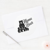 子グマとママグマ かわいいクマの家族 ラウンドシール (封筒)