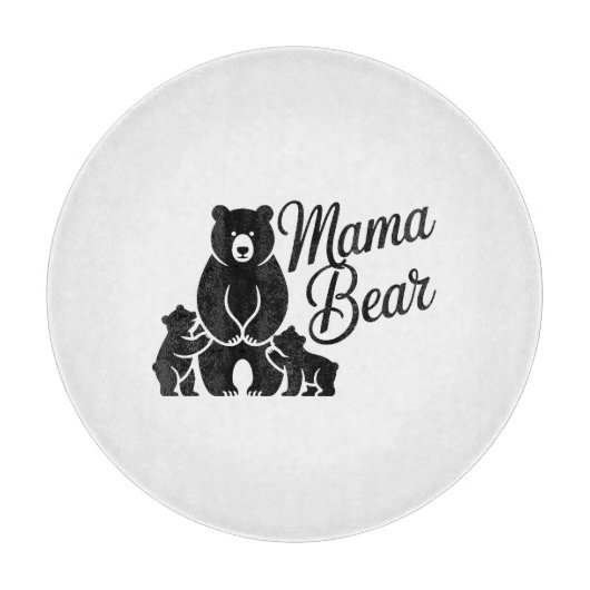 子グマとママグマ かわいい家族の熊 カッティングボード (正面)