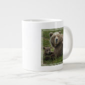 子グマと母グマの愛情あふれるふれあい ジャンボコーヒーマグカップ (正面右)