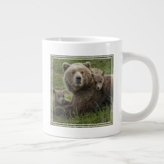 子グマと母グマの愛情あふれるふれあい ジャンボコーヒーマグカップ (右)