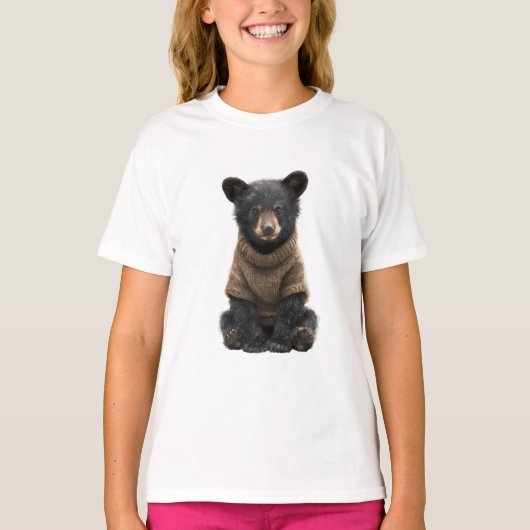 子グマのセーター姿 Tシャツ (正面)