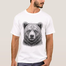 子グマのブラックアンドホワイトTシャツ