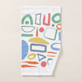 子スケッチカラフル行 バスタオルセット (ハンドタオル)