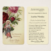 子スペインのイエスバラ宗教祈りの言葉カード (正面&裏面)