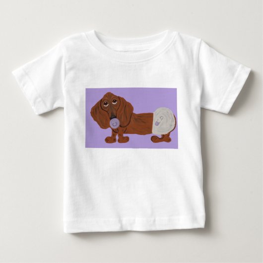 子ダックスフント ベビーTシャツ (正面)