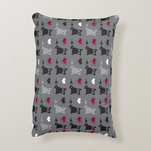 子ネコおよびネズミパターン アクセントクッション (裏面(縦))