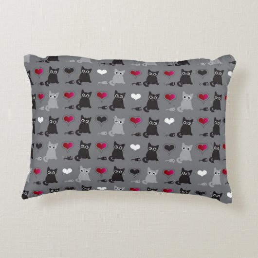 子ネコおよびネズミパターン アクセントクッション (裏面)