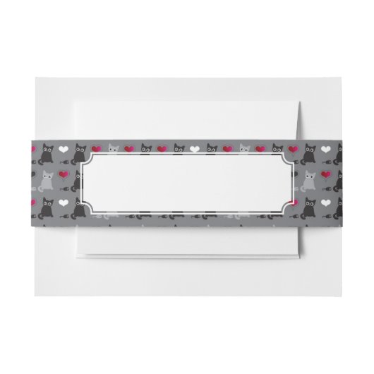 子ネコおよびネズミパターン 招待状ベリーバンド (正面例)