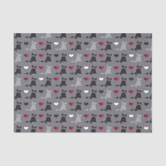 子ネコおよびネズミパターン 薄葉紙 (正面)