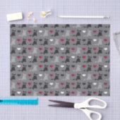 子ネコおよびネズミパターン 薄葉紙 (クラフト)