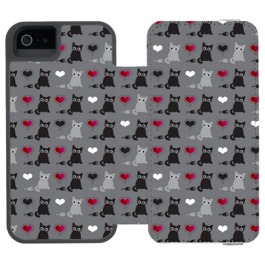 子ネコおよびネズミパターン INCIPIO iPhoneウォレットケース (フォリオ Open)