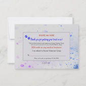 子ネコおよび子犬の獣医のサンキューカード サンキューカード (裏面)