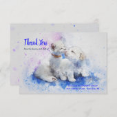 子ネコおよび子犬の獣医のサンキューカード サンキューカード (正面/裏面)