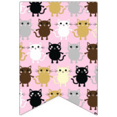 子ネコかわいい子の誕生日パーティー バンティングフラッグ (第1の旗)