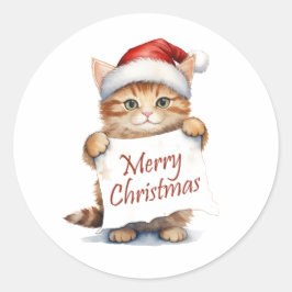 子ネコちゃんメリークリスマス ラウンドシール