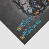 子ネコとカボチャのハロウィーンの夜。 薄葉紙 (詳細)