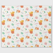 子ネコとコーギの子犬 ラッピングペーパー (フラット)