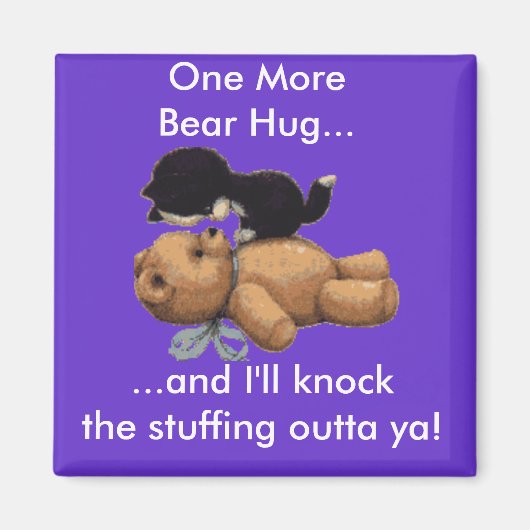 子ネコとテディベア マグネット (正面)