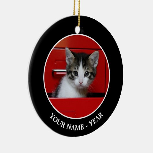 子ネコのかいま見ること セラミックオーナメント (右)