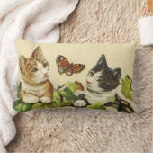 子ネコのアメリカ人のMoJoの枕 ランバークッション (ブランケット)