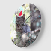 子ネコのクリスマスの時間(大きい)柱時計 ラージ壁時計 (傾斜)